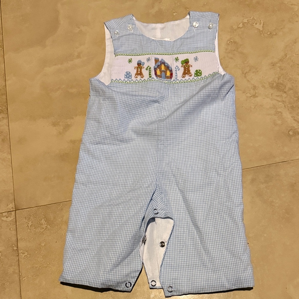 Adorable Blue Checkered Kids Romper